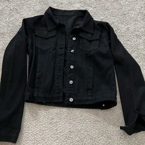 Black American Eagle Jean Jacket
